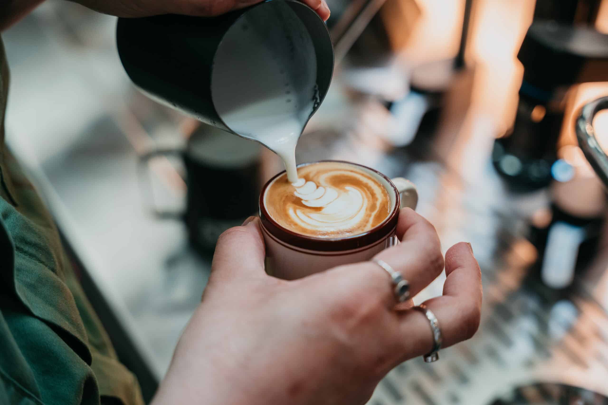 coffee factory mini flat white being poured